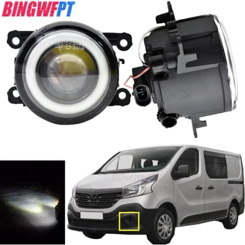 2PCS Car H11 LED Fog light Angel Eye Daytime Running Light 12V Styling For Renault Trafic 2.5L L4 Diesel Turbocharged 2003-2006