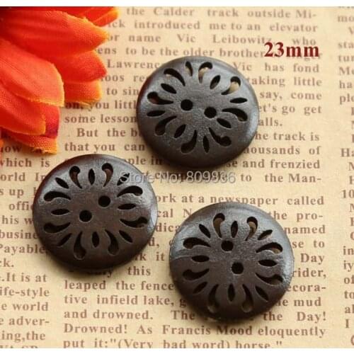 20pcs/lot Size:23mm Gorgeous hollow out round buttons,sewing wooden buttons for scrapbooking(SS-1070)