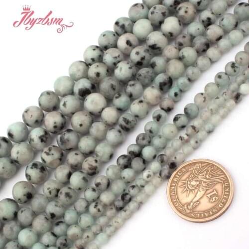 4,6,8,10mm Smooth Round Beads Ball Multicolor Tienshan Spot Stone Beads For Jewelry Making Necklace Bracelets 15" Free Shipping