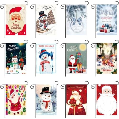 45*30cm Christmas Hanging Flag Flax Santa Door Banner Merry Christmas Ornament Christmas Decorations for Home Xmas Gift New Year