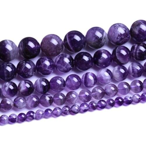 AAA Quality Round Purple Color Amethy Beads Natural Stone Beads 4/6/8/10mm Strand 15"/diy Bracelet Necklace For Jewelry Making