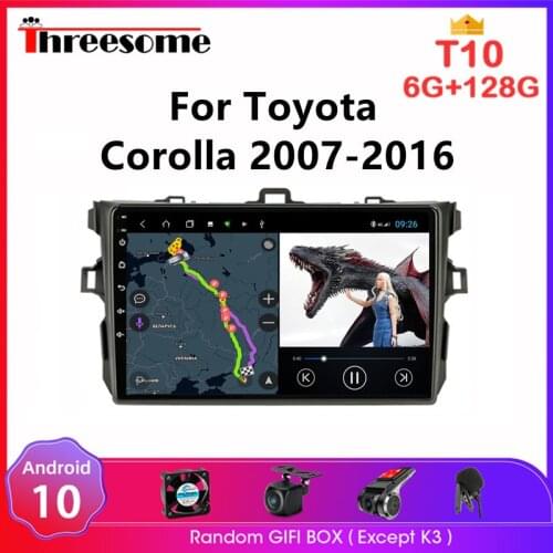 9" Android 10.0 4G WIFI 2 din Car Radio For Toyota Corolla E140/150 2006-2013 Multimedia Player Navigation DSP RDS Carplay DVD