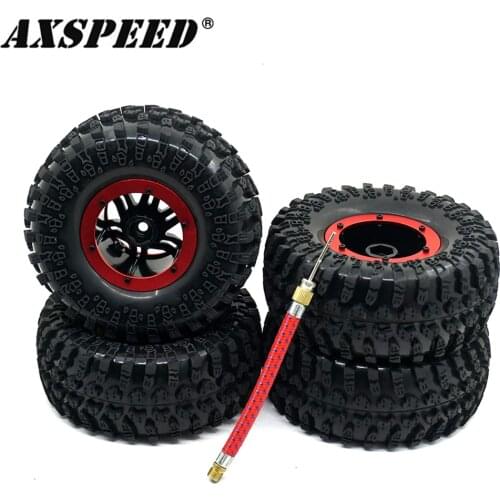 1 Set RC 1:10 Rock Crawler Car Wheels 2.2" Air Pneumatic Tires & Beadlock Wheel Rim For SCX10 AX10 RC Parts