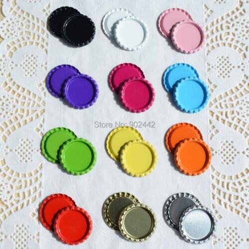 Free Shipping 20000 pcs/lot Two-side Flat Colored Bottle Caps for Jewelry Accessories Without Hole, 12 Colors can be Chosen