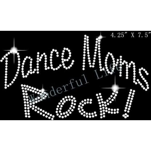 Free Shipping hotfix rhinestone iron on transfers design dance mom rocks