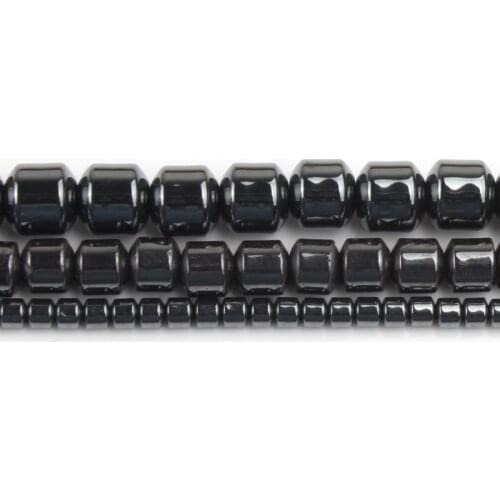 3x3/6x5/8x7mm Natural Black Hematites Stone Cylinder Spacer Loose beads For Accessories Jewellery Making Diy Bracelet 15