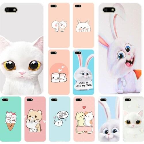 180H Cute Rabbit Is Just My Soft Silicone Tpu Cover Case for huawei Honor 7a pro 7x play case