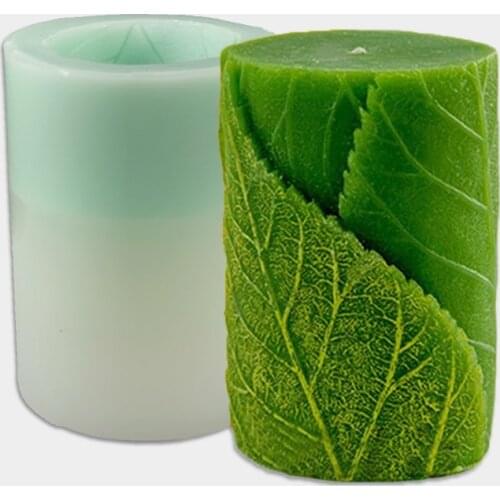 Cylindrical Leavies Shape Silicone Candle Mold Resin Clay Ice Cream Tray Jelly Soap Craft Wedding Birthday Party Decorating Tool
