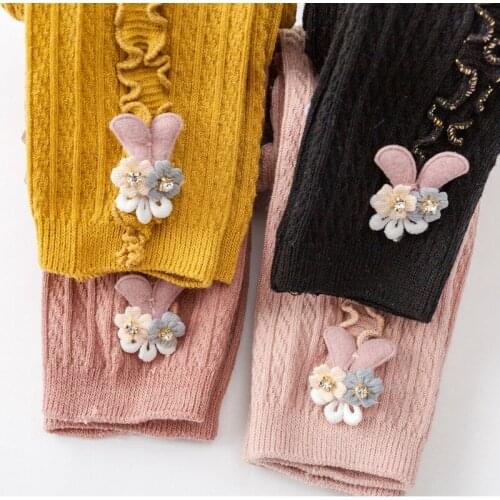 Girls spring and autumn leggings baby knit pants kids children pants