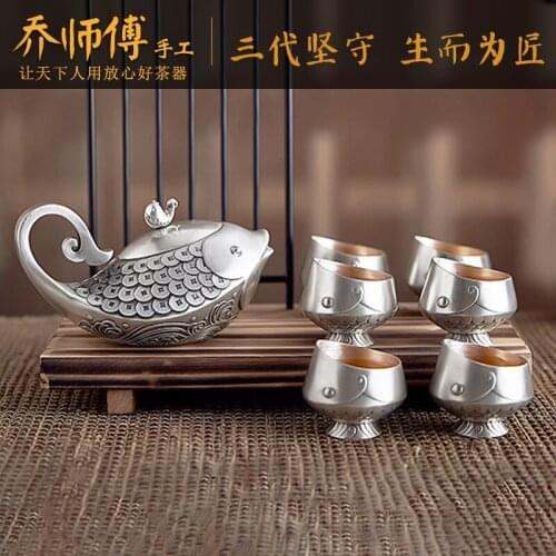 Joe teacher manual household teapot teacup suit sterling silver 999 silver pot kettle kung fu tea gifts
