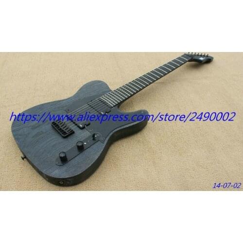 Custom Electric Guitar, 7 string neck thru.see thru black. High Quality, Wholesale & Retail, Real photo showing