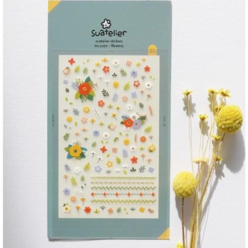 Korea Sonia Scrapbooking Die Cut Nail Sticker Flowery Stationery Hobby DIY PVC Craft Decoration Suatelier Stickers