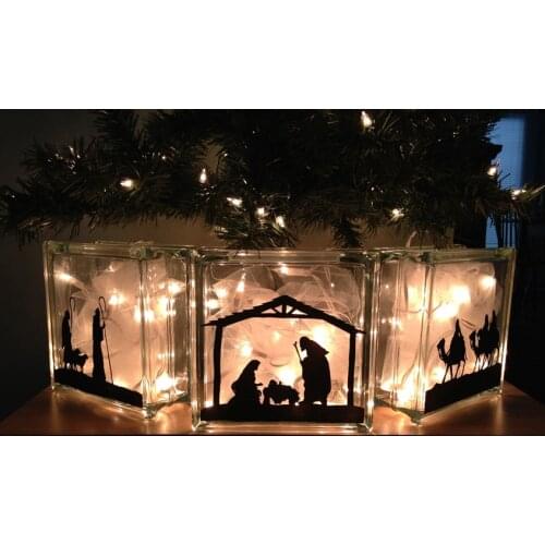 Nativity Decal Sticker New Year Vintage Christmas gift for friends , three wise men Shepherds Christmas Christian Glass Decals