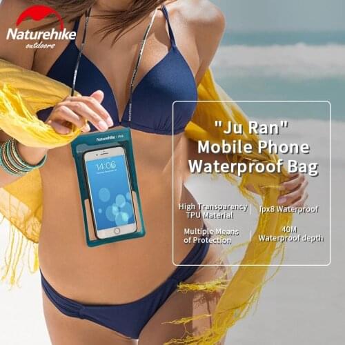 Naturehike 2020 New TPU Phone Pouch Anti Sticking Sealed Swimming Waterproof Bag Phone Case Touchscreen Diving Ultralight SALE