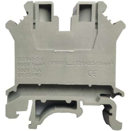 Original Export Plastic High Temperature Resistant UK10N Terminal Sub-UK-10N 10 Square Voltage Line Mounting Rail Type