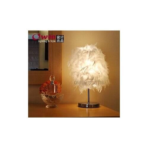 Feather Table Lamps feather light button lamp Creative gift bedroom bedside lamp decorative lamp 2017 NEW ZL337