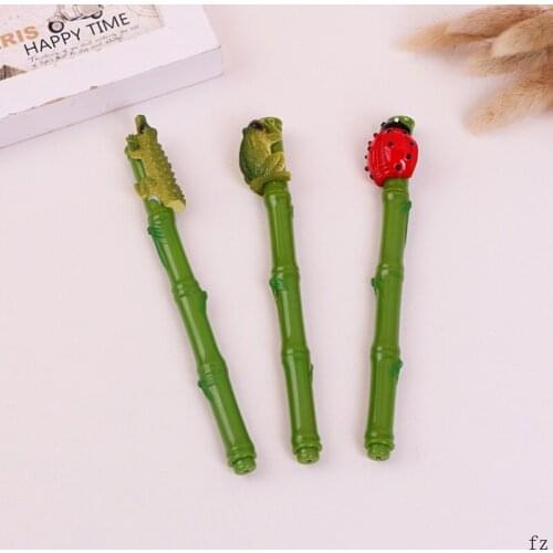 100 Pcs Plastic Ballpoint Pen Promotional Insect Pen Bamboo Frog Ladybird Gift Pens