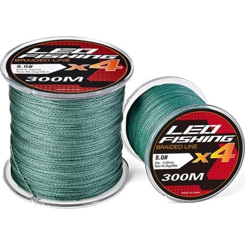 4 Strands 300M Braided Fishing Line Multicolor Super Power Japan Multifilament PE Braid Line Saltwater/Freshwater