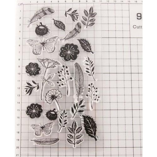 Reunion Butterfly Leaves Scrapbooking Card Album Paper Craft Rubber Roller Transparent Silicon Clear Stamp