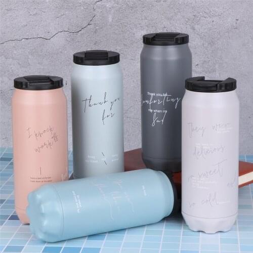 500ml tumbler car water cup, double-layer stainless steel sports water cup, clamshell jar, office coffee cup, Christmas gift