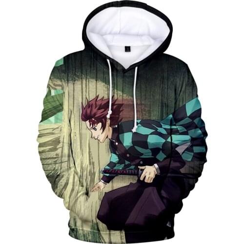 3D Hoodies Demon Slayer Kimetsu no Yaiba Print Sweatshirts Men women Long Sleeve Oversized Hooded Harajuku Streetwear Sweatshirt