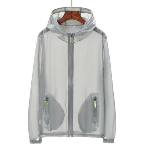 2021 Ultra Light Women Jacket Summer Outdoors Shiny Plus Size Hooded Sun Protection Clothing Solid Coat with Zipper Windbreaker