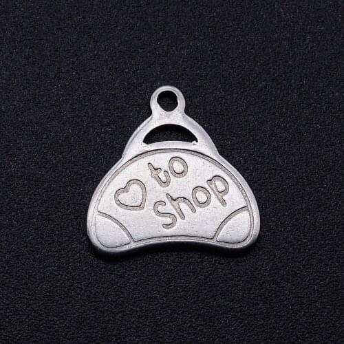 5pcs/lot 100% Stainless Steel Love Shop DIY Charm Pendant Wholesale Bracelet Making Charms Accept OEM Order