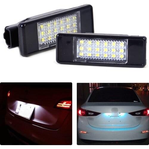 6340G9 6340A5 6340G3 6340F0 2pcs License Plate Light Lamp 18 LED Fit for Peugeot 207 308 406 407 Citroen C2 C3 C4 2/3/5-door