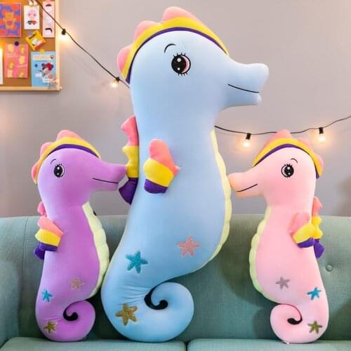 70 / 90 / 110cm Creative Long Color Soft Seahorse Pillow Plush Stuffed Animal Toy Bed Pillow Childrens Girls Gift