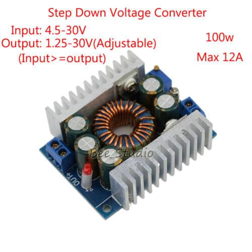 DC-DC12A 4.5-30V to 0.8-30V Step-down Buck Converter 100W Module Laptop LED DIY