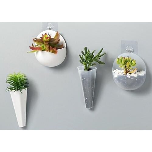 Decorative Plastic Hanging Planters Pot New Fashion Wall Mounted Flowers Planter Garden Indoor Wall Decor For Succulent Plants
