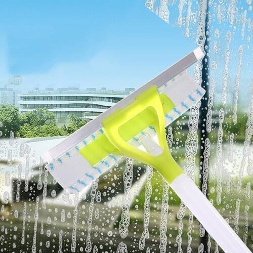 Double-sided Window Cleaner Random Color Spray Window Glass Wiper Brush Cleaner Washing Scraper Window Cleaning Tool