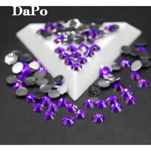 Wholesale Round Acrylic DIY Rhinestone Violet Color Flat Back Stones For Clothing Dress Decorations 2,3,4,5,6mm