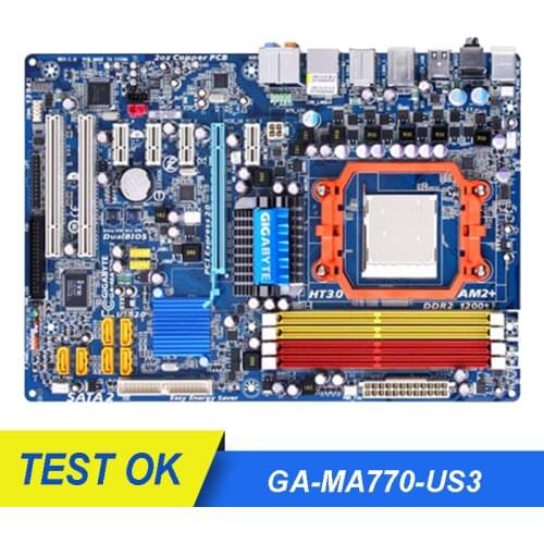 For GIGABYTE GA-MA770-US3 REV2.0 Computer USB2.0 MA770-US3 Motherboard AM2 DDR2 For AMD 760G 770 Used Original Desktop Mainboard