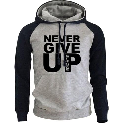 Mohamed Salah Never Give Up Letter Printed Mens Sweatshirt Hoodies Fashion Streetwear Male Hoodie Autumn Winter Fleece Hoody Men