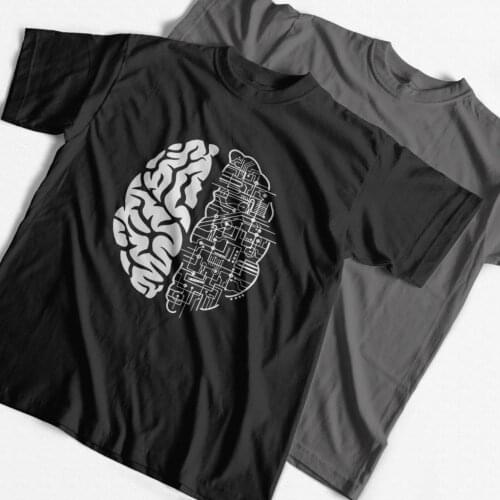COOLMIND 100% cotton top quality print men T shirt casual loost brain print men tshirt funny cool men tshirt loose tee shirts