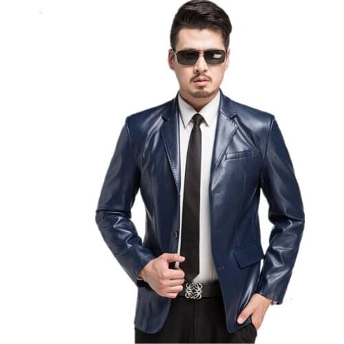 2020 new Mens Large Size Jacket Genuine leather Single breasted Youth Winter Fall Business Casual Motorcycle black Jacket