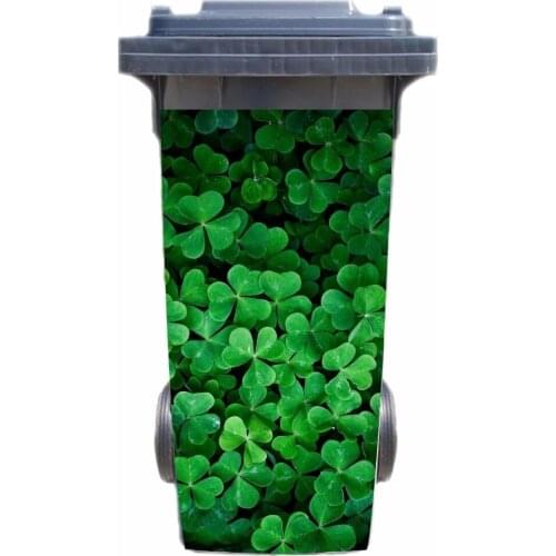 Free shipping DIY nature leaf Adhesive Removable Waterproof Sticker Decals Rubbish bin trash can Cover sticker 120liter 240liter