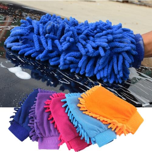 Random Color Microfiber Car Cleaning Dust Car Detailing Chenille Glove Ultrafine Microfiber Household Auto Care Washing Cloth