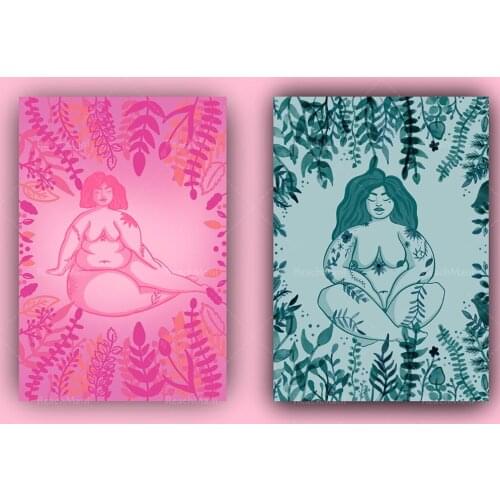 Canvas art poster, woman decoration, flower serenity two pack fat baby body decoration poster