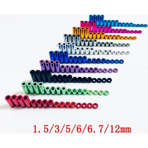20pcs 1.5/3/5/6/6.7/12mm Aluminum Spacers Standoffs M2 Screw Prop Pillar for Tamiya Mini 4WD Model Car