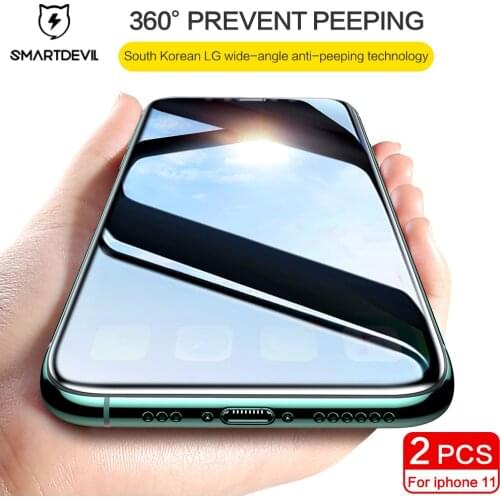 SmartDevil Screen Protectors For iPhone 11 Pro Max Glass For iPhone 11 Full Cover 360 Anti-Peeping Privacy Protective Film