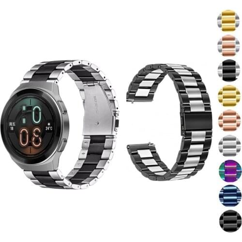 Watch Band 22mm Stainless Steel Metal Strap For Huawei GT 2e GT2 46mm Watch Strap Replacements Honor Magic Watch Mens Strap