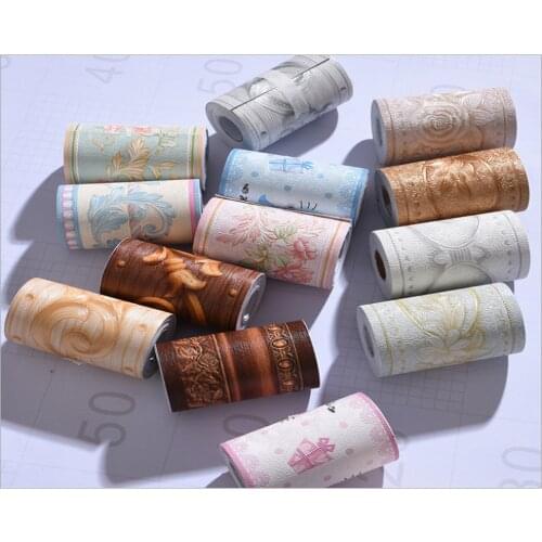 Wellyu 3D self-adhesive wallpaper bedroom living room baseboard decoration silver waist line waterproof sticker