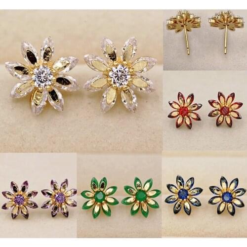 New Bohemian Earrings earrings for women Jewelry Gold Stone Crystal Green earrings Zircon Gold Earring Wedding accessories Gift