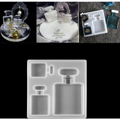 Perfume Bottle Silicone Mold Pendant Mould UV Epoxy Resin Casting Mold for DIY Resin Crafts Jewelry Home Decorative Making Tools