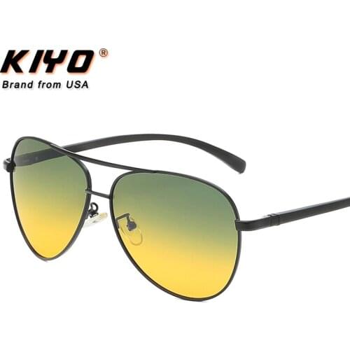 KIYO Brand 2020 New Men Oval Polarized Day and Night Sunglasses Aluminum and Magnesium Classic UV400 Driving Eyewear R2150