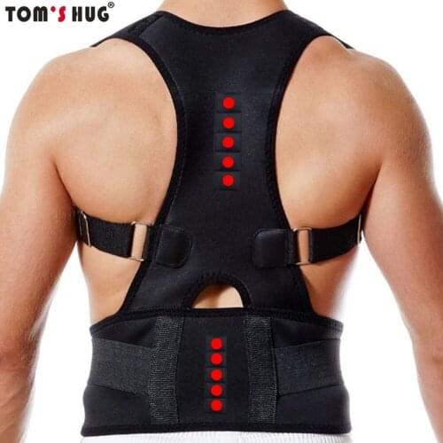 Toms Hug Adjust Magnetic Shoulder Back Support Belt Therapy Posture Corrector Beige Man and Women Shoulder Posture Belt