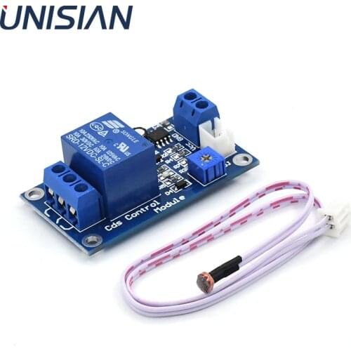 UNISIAN DC12V Light Control Module Detection Sensor Photoresistor Relay Switch Module 10A brightness Automatic Control Module