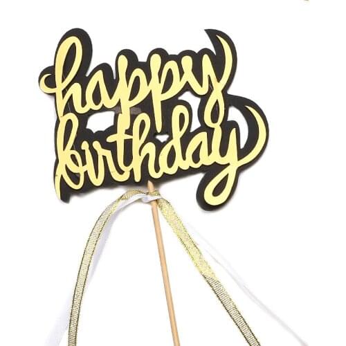 Party Supplies Birthday Party Supplies Cake Decoration Topper Wedding Cake Inserted Card Paper Cupcake " HAPPY BIRTHDAY " 1PC